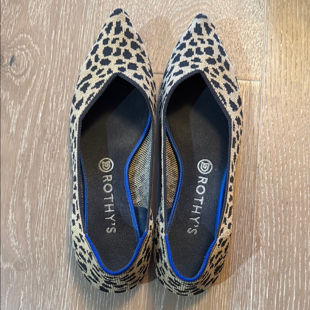 Rothy's Brown and Tan Animal Print Geometric Flats; The Point